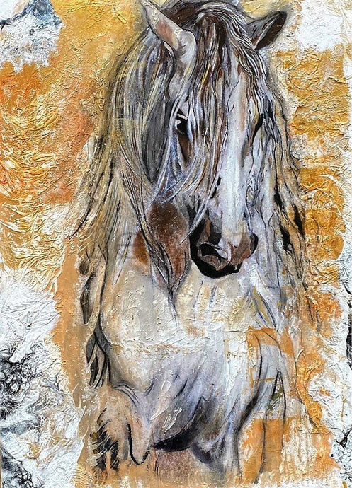Gemälde weißes Pferd